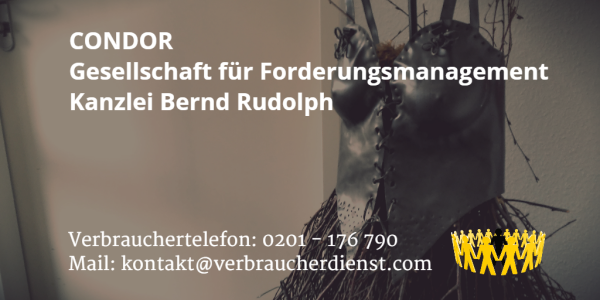 Beitragsbild CONDOR Gesellschaft für Forderungsmanagement / Kanzlei Bernd Rudolph
