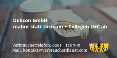 Beitragsbild: Debcon GmbH mahnt statt Urmann + Collegen U+C ab