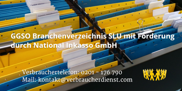 Beitragsbild: GGSO Branchenverzeichnis SLU mit Forderung durch National Inkasso GmbH