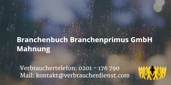 Beitragsbild: Branchenbuch Branchenprimus GmbH Mahnung