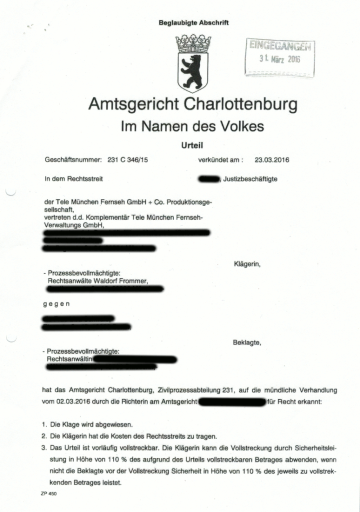 Bild AG Charlottenburg Urteil Filesharing