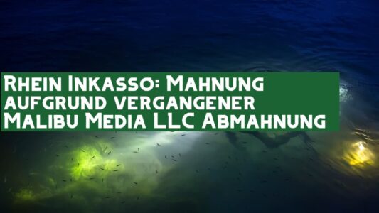 Titel: Rhein Inkasso: Mahnung aufgrund vergangener Malibu Media LLC Abmahnung