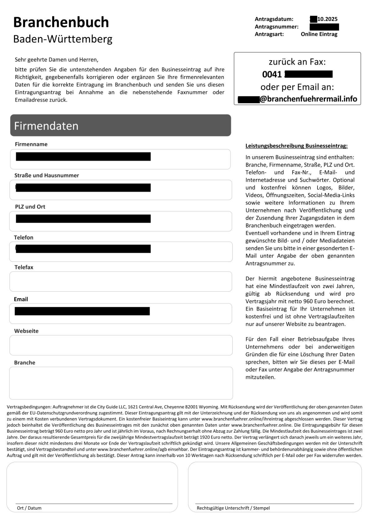 Branchenbuch Offerte von City Guide LLC /  Oktober 2025