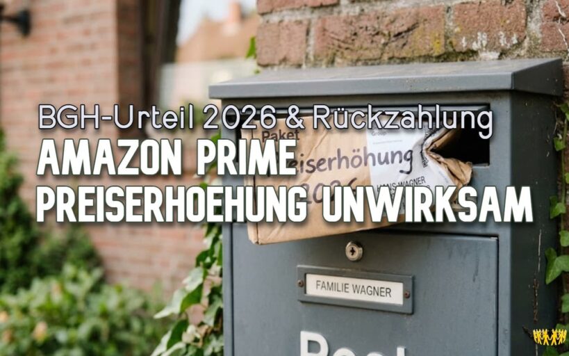Titel: Amazon Prime Preiserhöhung 2022 unwirksam: BGH stärkt Rechte von Bestandskunden